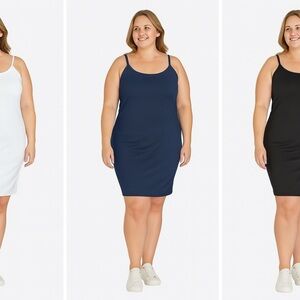 MISSLOOK Simple Slip Dress – Plus Size (navy blue) 6X